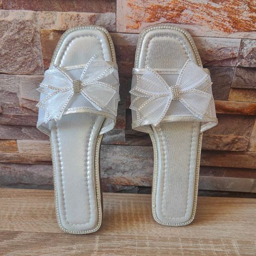 Slip on Silver Sandals, size 40