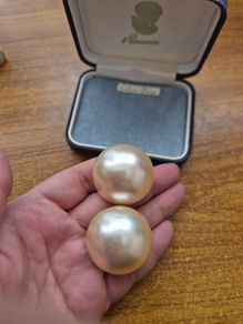 Vintage Large Pearl Effect Earrings