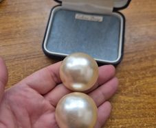 Vintage Large Pearl Effect Earrings