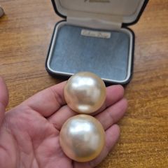 Vintage Large Pearl Effect Earrings