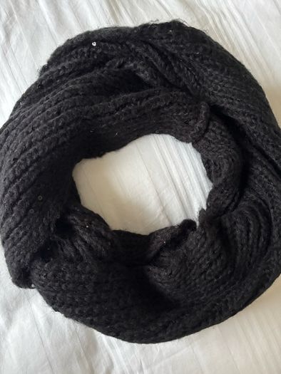 Snood - Black Knitted with Sequins