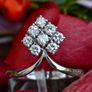 Vintage 0.66ct Diamond Cluster Leaf Ring - 18ct White Gold Image 2