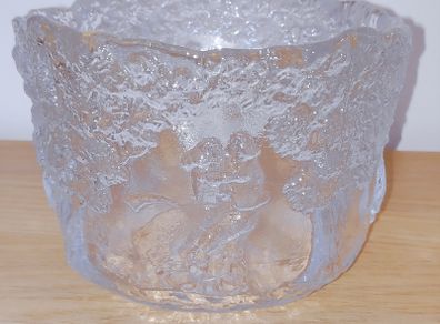 Vintage Swedish  Kosta Boda Rhapsody dancing couple Art Glass Bowl