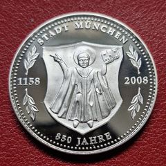 Germany Silver Proof Medal - 850 Years Munich 1158-2008 Alter Peter Frauenkirche 1294 - 1494