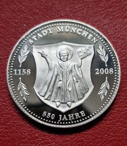 Germany Silver Proof Medal - 850 Years Munich 1158-2008 Alter Peter Frauenkirche 1294 - 1494