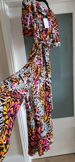 & other stories multi print slits dress Sz 34 (Fit6-8UK) - Bnwt Rrp 99