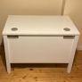 Modern White Solid Wood Desk/Workstation with Metal Legs Image 4