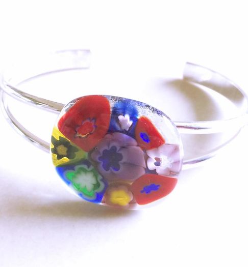 Handmade Glass Fused Dichroic Bangle - FREE DELIVERY