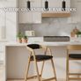 Nordic Oak Lounge Bar Stool with Upholstered Seat Image 9