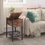 _Side Table, Bedside Table with Storage Space, Slim Sofa Table with Shelf, Coffee Table, Console Table for Small Rooms, for Living Room, Sturdy, Space-Saving, Dark Brown Image 5