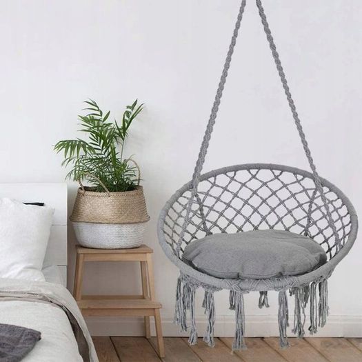GREY Hanging Basket Chair  with CUSHION!!!