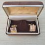 Antique, gold-plated H. Samuel cufflinks in original box. Image 2