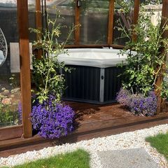 Covered outdoor lounge
