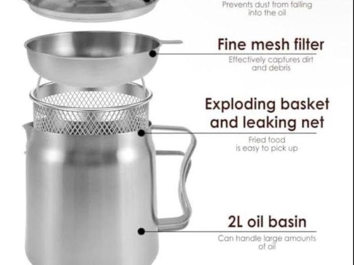Brand New LOVIVER Stainless Steel Oil Filter Pot,