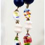 Retro Murano Millefiori Glass Long Drop Clip On Earrings Image 3