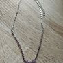 Beautiful necklace in silver tone with pink crystals in the form of flowers. Image 6