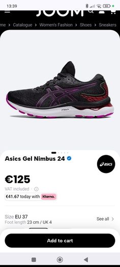 ASICS Gel Nimbus 24 Size 4