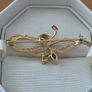 Vintage Gold Tone Ribbon Brooch Image 6