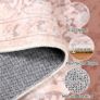 160 x 230 cm, Washable Rug Bedroom, Boho Short Pile Dining Room, Oriental Rugs, Soft Non-Slip Rugs for Kitchen, Children's Room, Pink Image 3