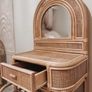 KIDS Vintage Rattan Dressing Table & Stool with cushion Image 2
