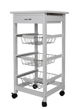 BRAND NEW Kitchen Trolley Cart Three-layer Dining Shelf Rack with Universal Wheel Basket Storage Drawers