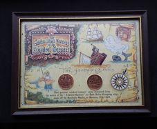 Genuine 1809 Shipwreck Treasure - Framed 10 Cash Copper Coins From The Admiral Gardner