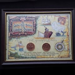 Genuine 1809 Shipwreck Treasure - Framed 10 Cash Copper Coins From The Admiral Gardner