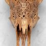 Hand-Carved Harley-Davidson Cow Skull (58cm,3kg) - Bone Image 3