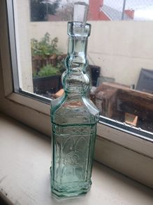 Collectable Decorative Green Glass Bottle