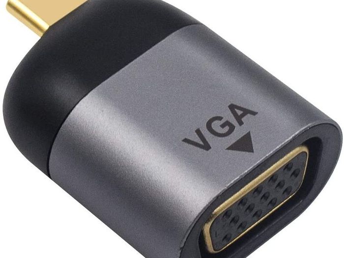 USB-C Thunderbolt 3 (Male) to VGA/WQXGA (Female) (2K/QHD/Full HD) [2560x1440@60Hz] Gold-Plated/Aluminum-Alloy Adapter (Brand New/Warranty)