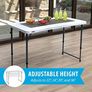 4 x 2 ft (122 x 61 cm) Rectangular Light Commercial Fold-in-Half Folding Table with 3 Adjustable Heights of 24/29/36 inch (FREE POSTAGE) Image 5