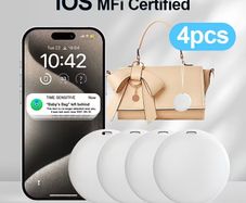 4PCS Smart Wireless Anti-Lost Tracker, Item Locator with Anti-Loss Alarm for Keys Wallet Luggage Pet Dogs, Compatible with Find My IOS Solely (Compatible with Apple iPhone Only)