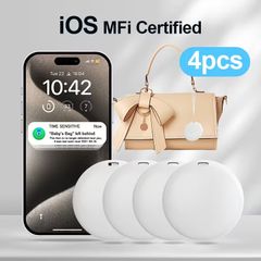 4PCS Smart Wireless Anti-Lost Tracker, Item Locator with Anti-Loss Alarm for Keys Wallet Luggage Pet Dogs, Compatible with Find My IOS Solely (Compatible with Apple iPhone Only)