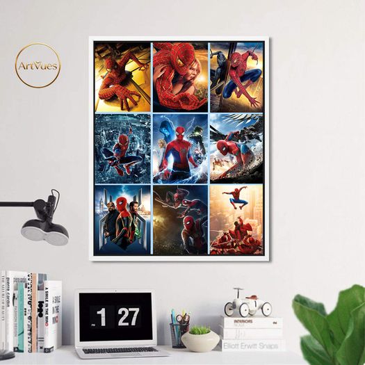Wall Art Spiderman movie collection 1-9 unique design.A1 Gloss