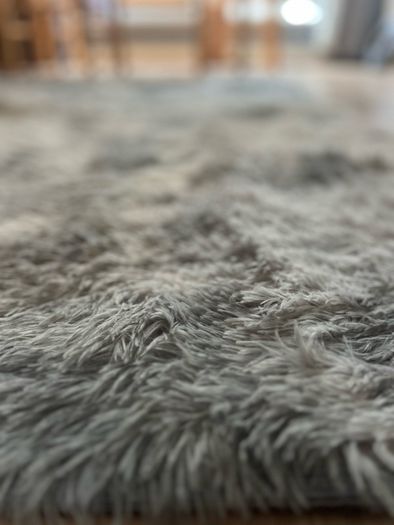 rug new grey puff