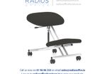 Kneeling Stool Task Operator - Black/Silver