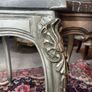 FLASH SALE ! Was 450 Now 330 !! Silver Gilt Carved Wood and Marble Top Center/ Side Table. Image 4