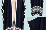 Jasper Conran Navy &amp; White Linen Blend Cape