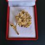 Beautiful Enamel & Crystal Blue Hydrangea Flower Brooch Shawl Pin Jewellery Image 6