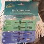 100% cotton beach towel &beach towel clips lemon print Image 2