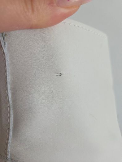 Zara Off White Leather Western Ankle Boots Size 37 EU