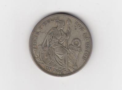 1923 Republica Peruana 5 Five Decimos Fino Silver PERU 50% silver Coin (no .393)