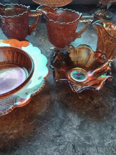 A Selection Of Vintage Carnival Glass
