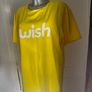 Brand new Wish logo yellow stretchy t-shirt size XL UK18/20 EU46/48 Postage included Image 2