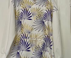 Oversized Patterned Hoodie Top L/ XL - Statement Gold & Purple Print - Womedo'r