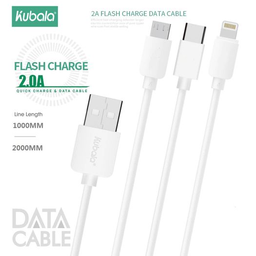 Kubala 2M Apple Lightning Fast Charger Cable 2A (Brand New/Warranty)