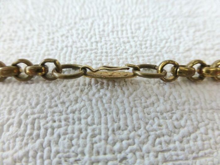 1930s Art Deco Vintage Victorian Art Nouveau Brass Necklace