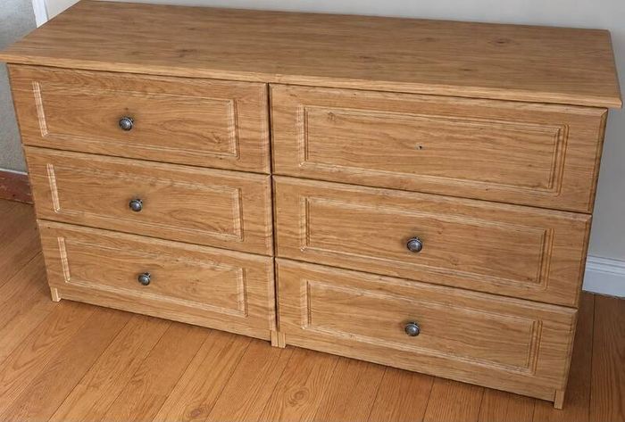 Selection of furniture - cabinet, drawers, and chaise longue