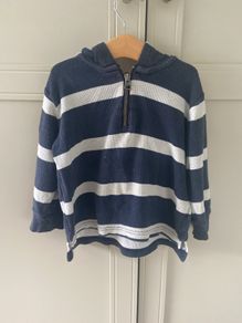 baby gap navy striped hoodie