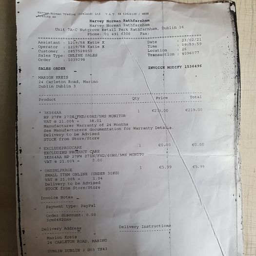 Computer Monitor For Sale in Ballinteer, Dublin from marionkreis
